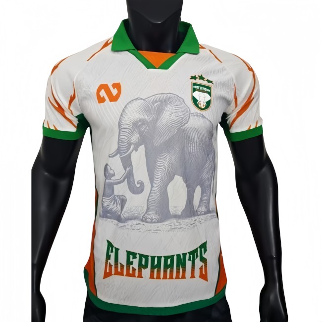 2025-26 Mens Ivory Coast white Player version soccer Jersey