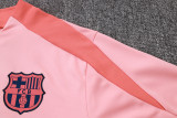 2025-26 Kids Barcelona pink Half Pull Tracksuit suit