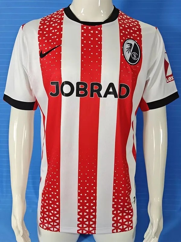2025-26 Mens SC Freiburg Home red white Soccer Jersey