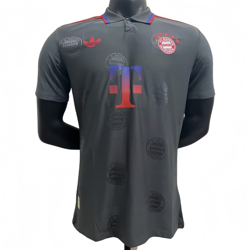 2025-26 Mens Bayern Munich grey polo Player Version soccer jersey