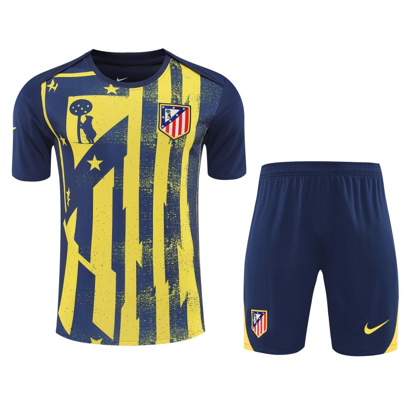 2025-2026  Mens Atletico Madrid yellow Blue Training Short Suit