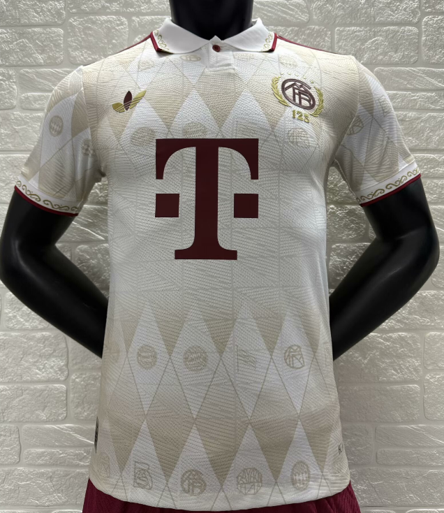 2025-26 Mens Bayern Munich light yellow polo Player Version soccer jersey
