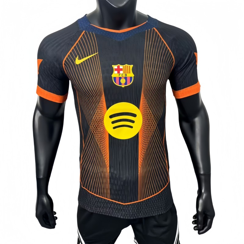 2025-26 Mens Barcelona yellow-orange- black Special Edition Player soccer jersey