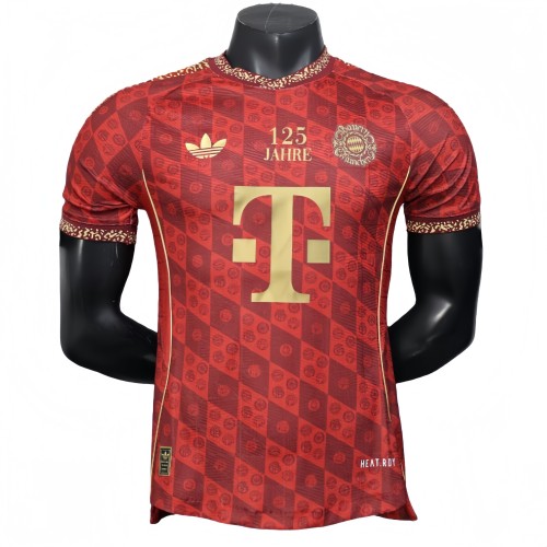 2025-26 Mens Bayern Munich red 125th anniversary Player Version Soccer Jersey
