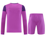 2025-26 Mens Real Madrid goalkeeper pink Long Sleeve Shorts Training Suit