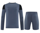 2025-26 Mens Real Madrid goalkeeper grey Long Sleeve Shorts Training Suit