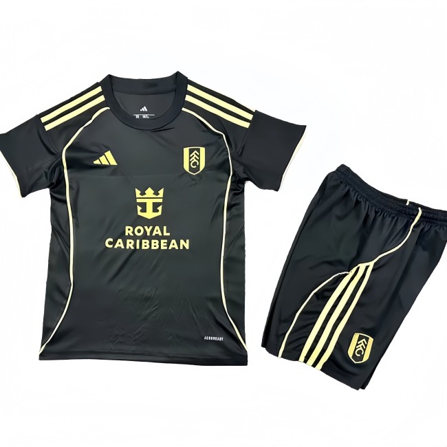 2025-26 Kids Fulham   Third away black Soccer Jersey