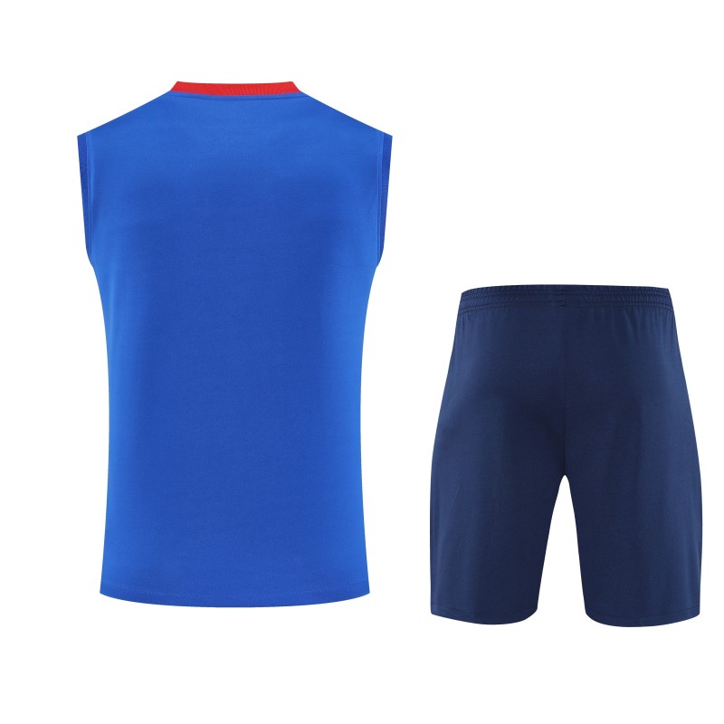 2025/26 Mens PSG blue red vest short training suit
