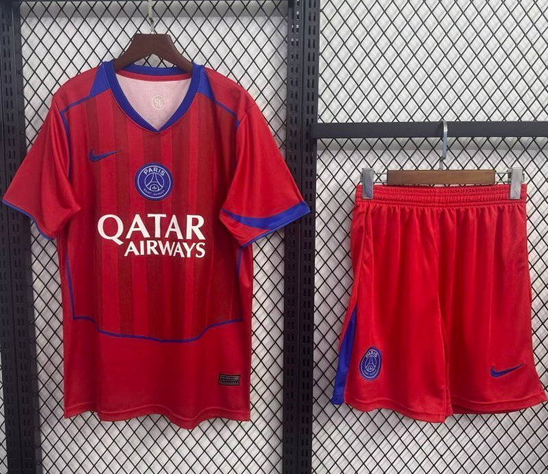 2025-26 Mens PSG third away red short training suit