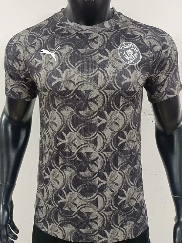 2025-26 Mens Manchester City Grey Black Player Version  soccer Jersey