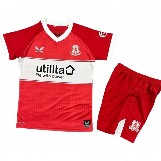 2025-26 Kids Middlesbrough home red  soccer jersey