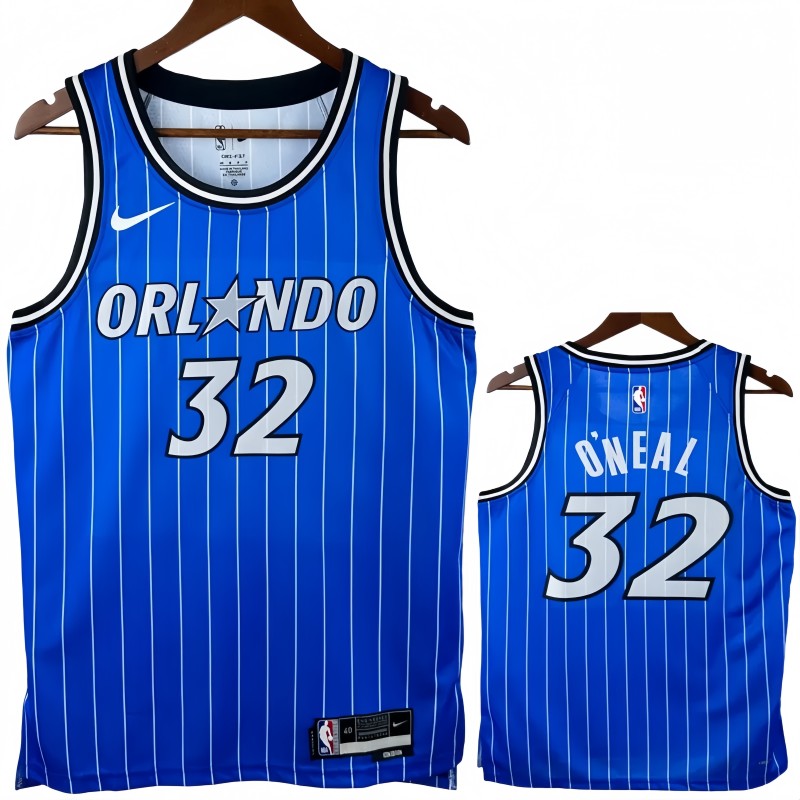 25-26 Magic O'NEAL #32 Blue Top Quality Hot Pressing NBA Jersey(条纹)