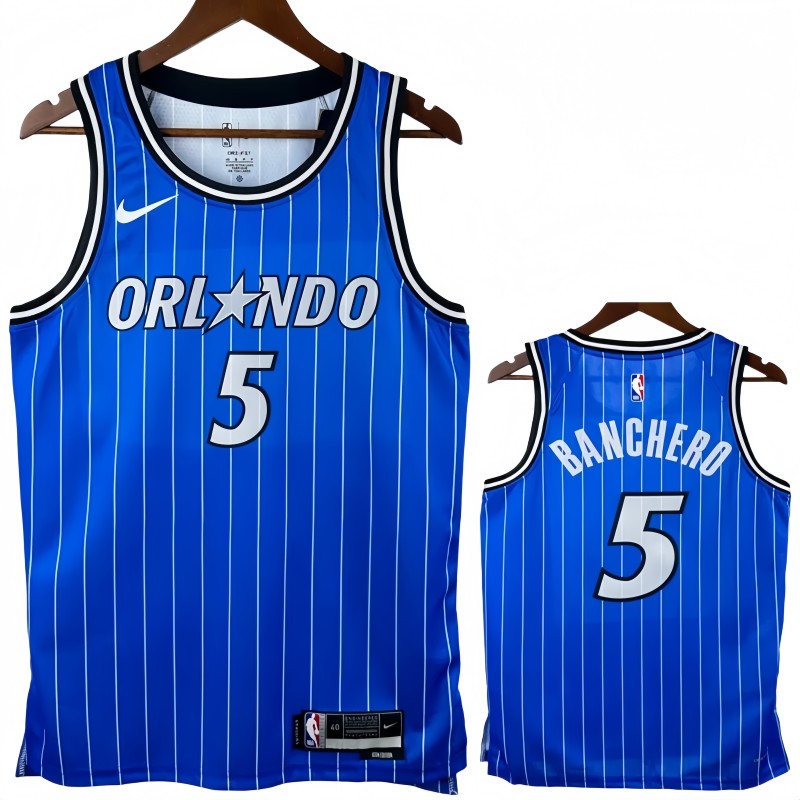 25-26 Magic BANCHERO #5 Blue Top Quality Hot Pressing NBA Jersey(条纹)