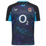 2025 England Blue Black Rugby Jersey (圆领)