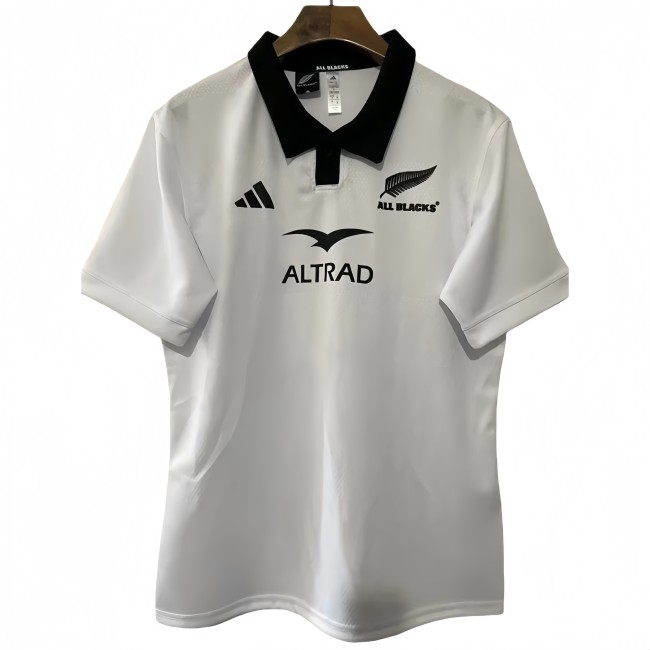 2025 New Zealand White Home Polo Rugby Jersey (有领)