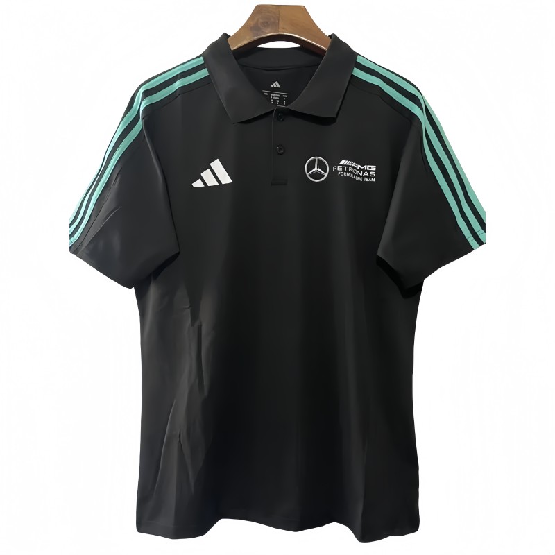 2025 F1 Mercedes Black Polo Racing Suit(有领)