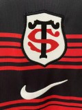 2025 Toulouse Red Black Rugby Jersey (圆领)