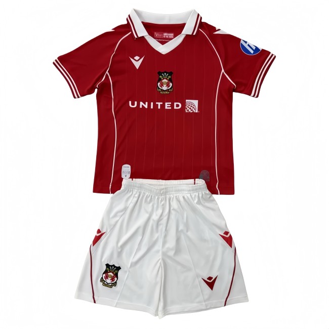 2025-26 KIDS Wrexham FC home red soccer jersey