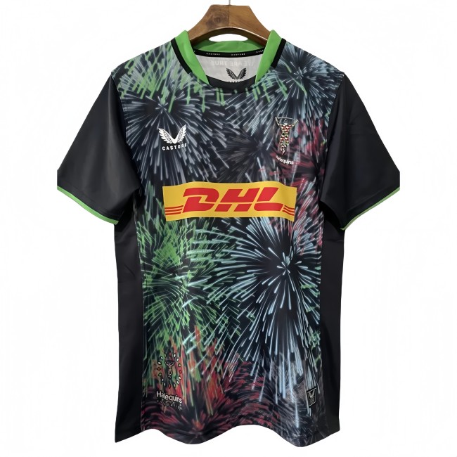 2026 Harlequins Black Rugby Jersey (圆领)