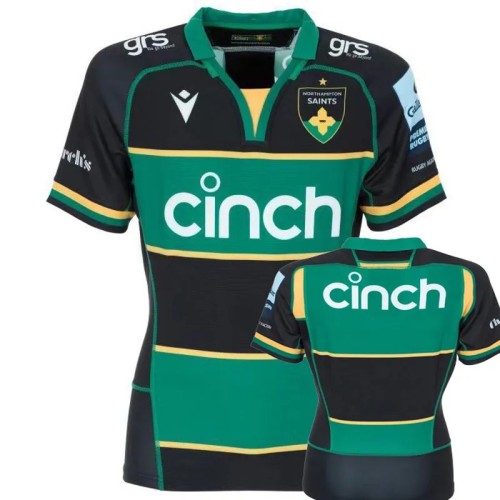 2025 Northampton Saints Home Black Polo Rugby Jersey (有领)