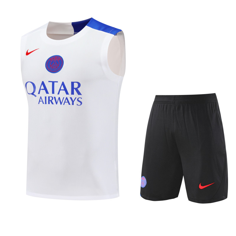 2025-26 Mens PSG white vest short training suit