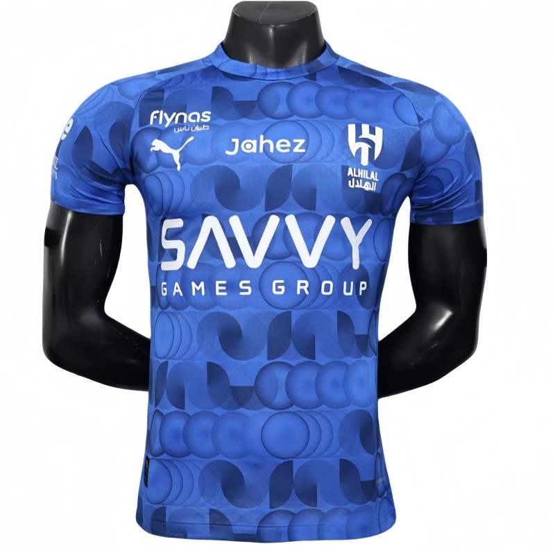 2025-26 Mens Al-Hilal pre-match blue Player version soccer jersey
