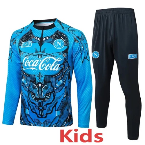2025-26 Kids Napoli half-pull blue Tracksuit
