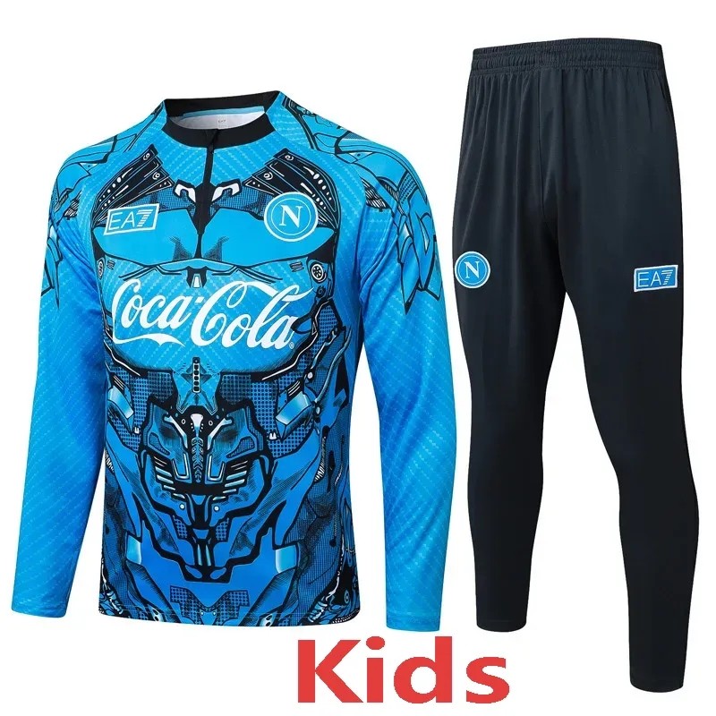 2025-26 Kids Napoli half-pull blue Tracksuit
