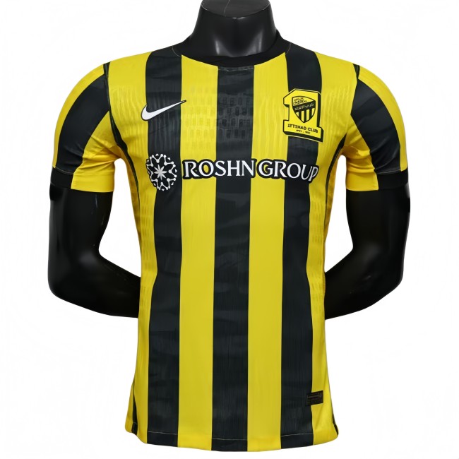 2025-26 Mens Ittihad home yellow  Player version soccer jersey