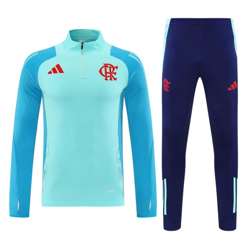 2025-26 Mens Flamengo sky blue Half Pull  Tracksuit