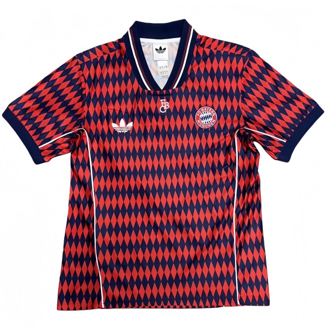 2025-26 Mens Bayern Munich Red Blue Casual Edition soccer jersey