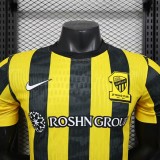 2025-26 Mens Ittihad home yellow  Player version soccer jersey