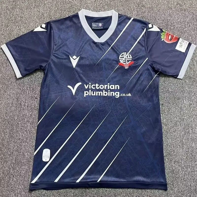 2025-26 Mens Bolton Wanderers away blue Soccer Jersey