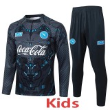 2025-26 Kids Napoli half-pull Dark gray inkjet Tracksuit