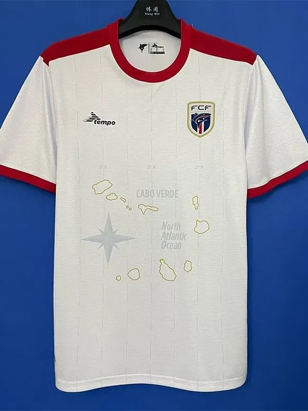 2025-26  Mens Cape Verde away white Fans Soccer Jersey