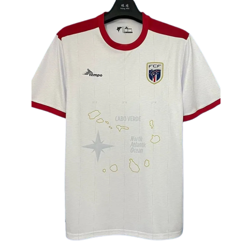 2025-26  Mens Cape Verde away white Fans Soccer Jersey