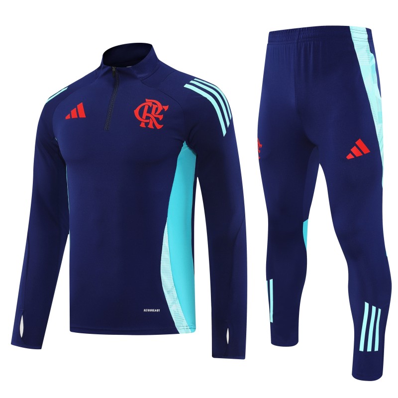 2025-26 Mens Flamengo royal blue Half Pull  Tracksuit