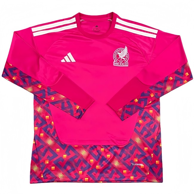 2026-27 Mens Mexico Pink Red Goalkeeper  Long Sleeve Soccer Jersey