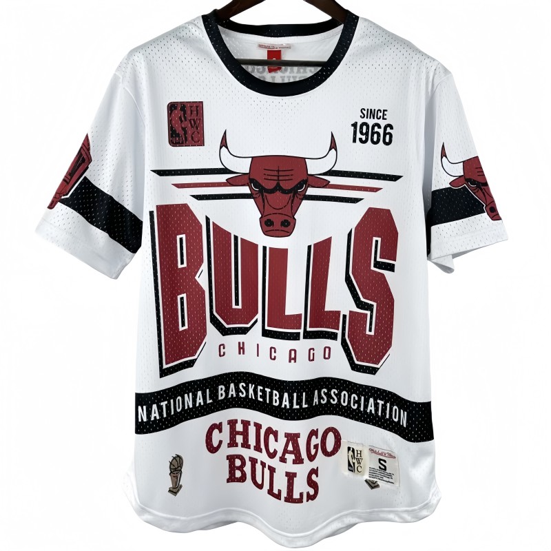 2026 BULLS White Retro High Quality Casual T-Shirt