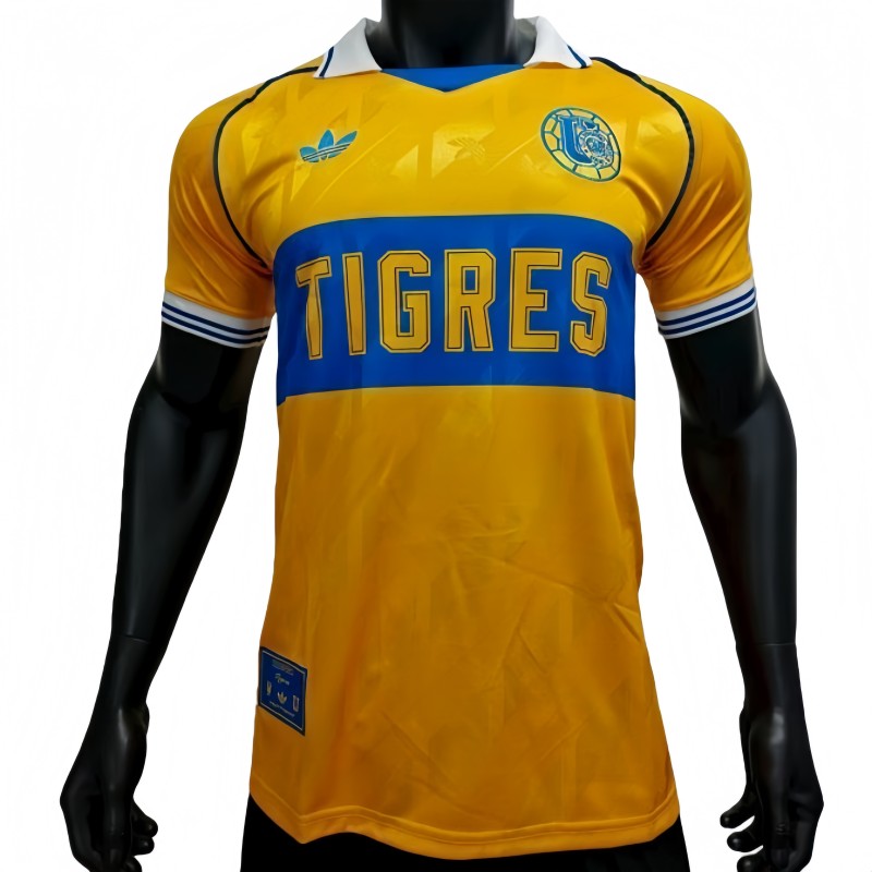 2025-26 Mens Tigres UANL yellow Home polo Player version soccer jersey