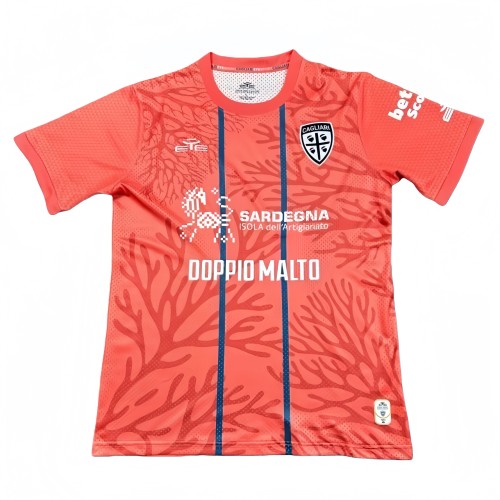 2025-26 Mens Cagliari Third Away Orange  Fans Soccer Jersey