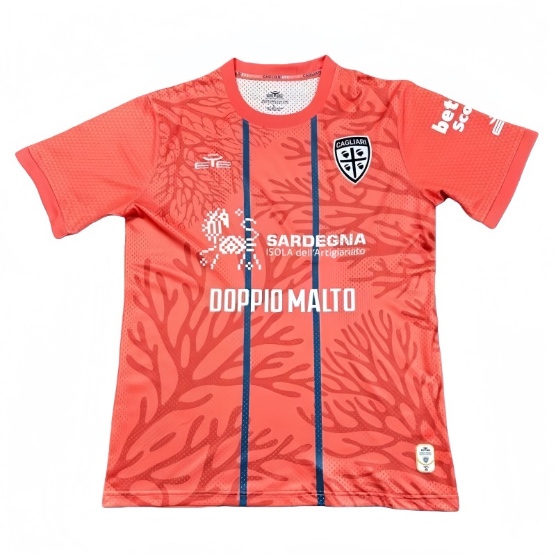 2025-26 Mens Cagliari Third Away Orange  Fans Soccer Jersey