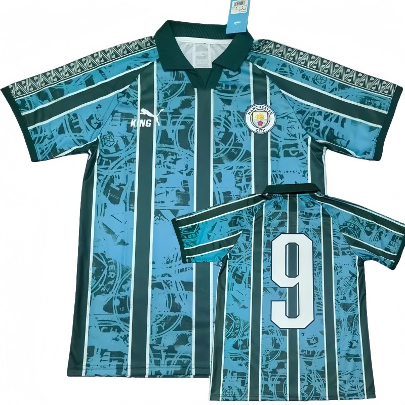 2025-26 Mens Manchester City 9# Special Edition blue soccer Jersey