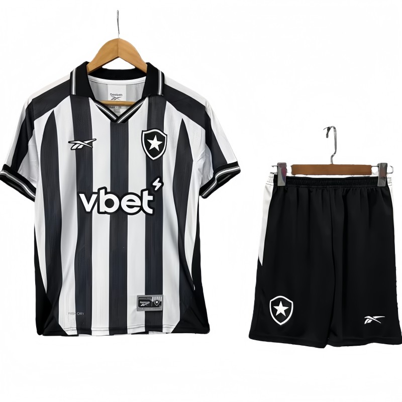 2025-26 kIDS  Botafogo home black white Soccer Jersey