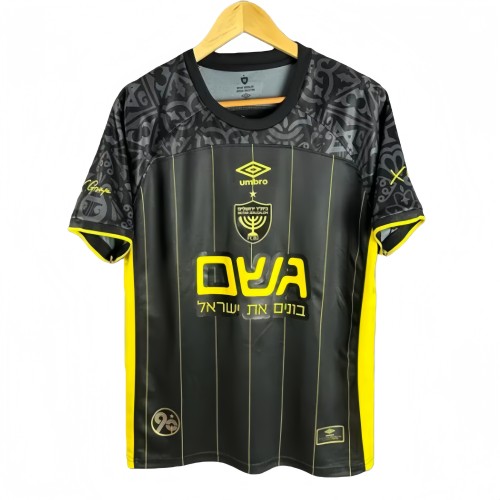 2025-26 Mens Beitar Jerusalem Third Away Black Yellow soccer jersey