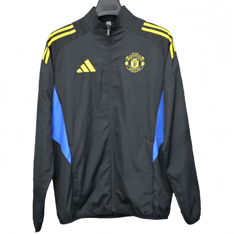 2025-26 Mens Manchester United black blue and yellow windbreaker