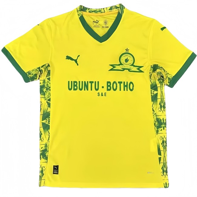 2025-26 Mens Mamelodi Sundowns Home yellow Fans Soccer Jersey