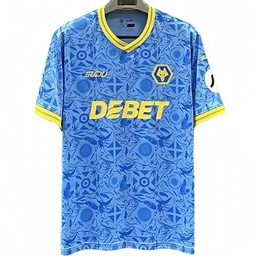 2025-26 Mens Wolves Third away blue soccer Jersey