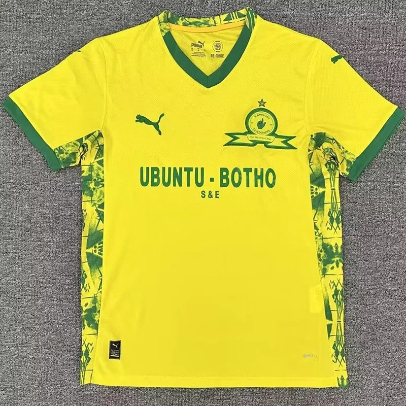 2025-26 Mens Mamelodi Sundowns Home yellow Fans Soccer Jersey