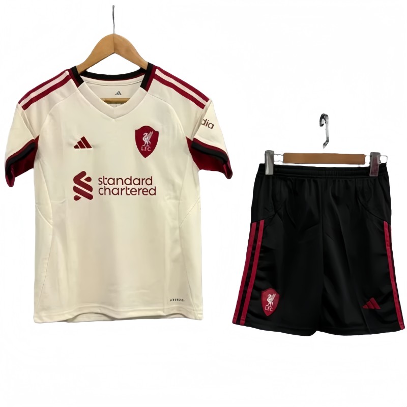 2025-26 Kids LIV away white soccer Jersey